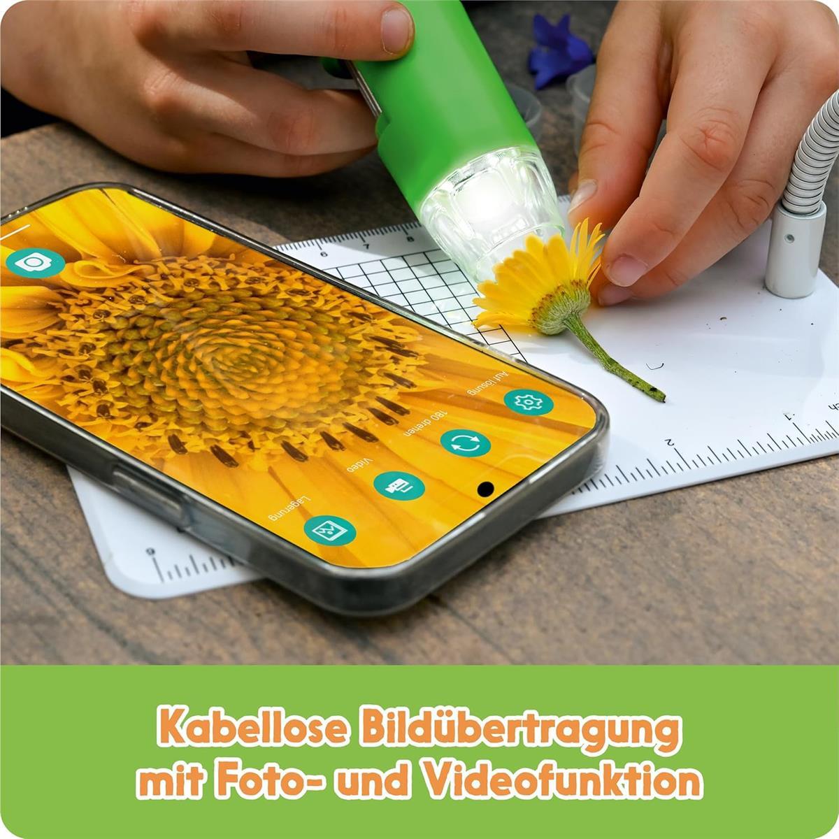 FRANZIS 67184 - GEOLINO Digitales Mikroskop, das große Entdecker-Set mit Experimentierideen für drinnen und draußen für Kinder ab 8 Jahren, inkl. 96-seitigem Begleitbuch