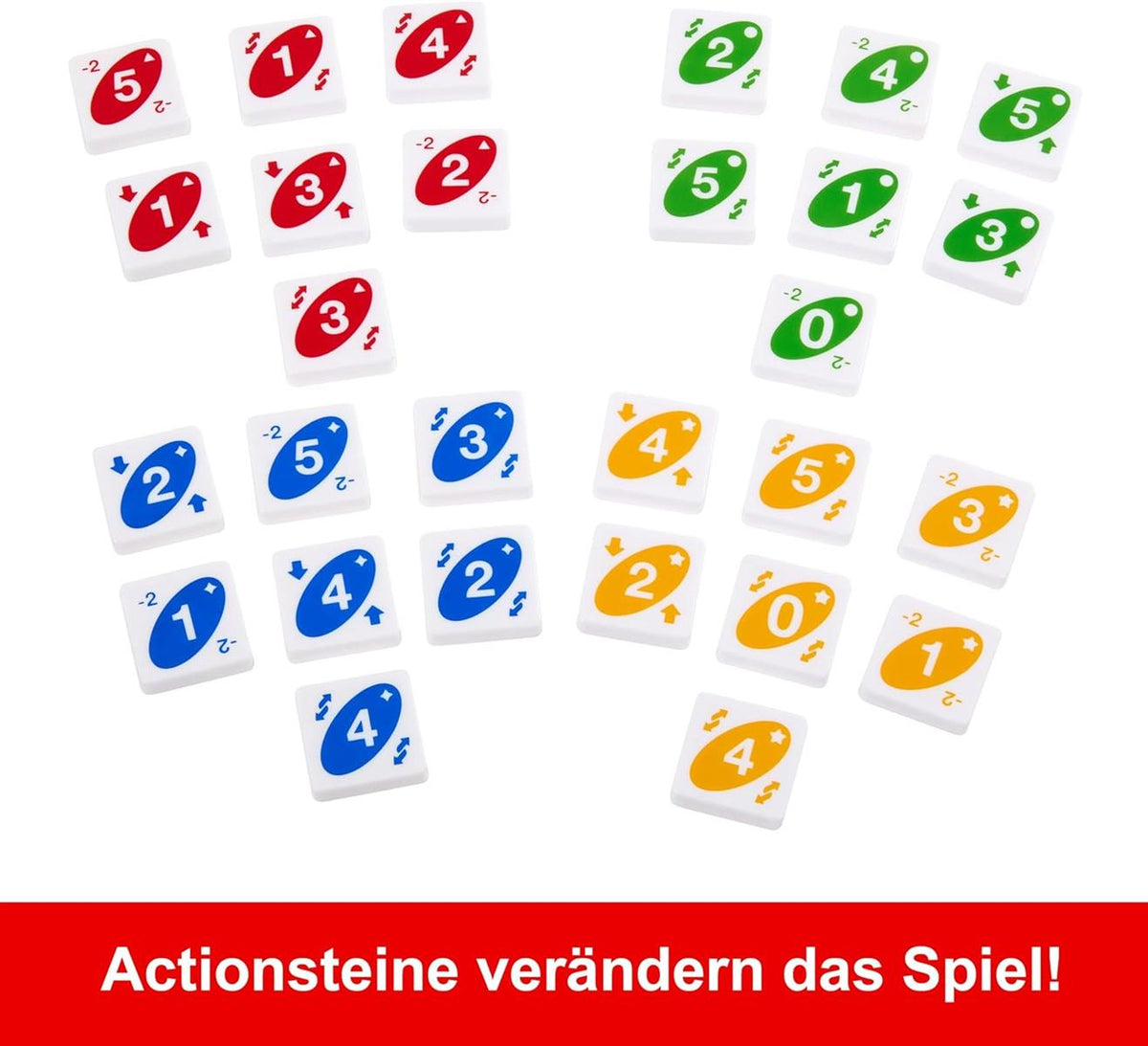 Mattel Games Uno Quatro, Steine nach Farben oder Zahlen sortieren, mit Aktionssteinen, Perfekt als Kinderspiel, Reisespiel oder Gesellschaftsspiel, ab 7 Jahre, HPF82