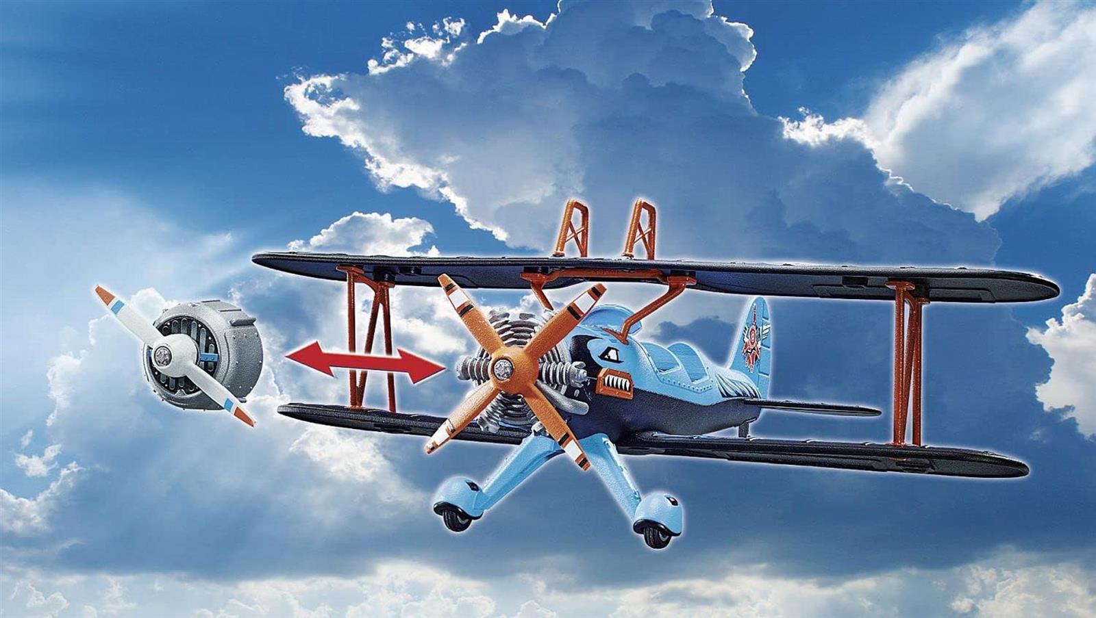 PLAYMOBIL Air Stuntshow 70831 Doppeldecker Phönix, Spielzeug-Flugzeug mit Motorgeräuschen, Spielzeug für Kinder ab 5 Jahren