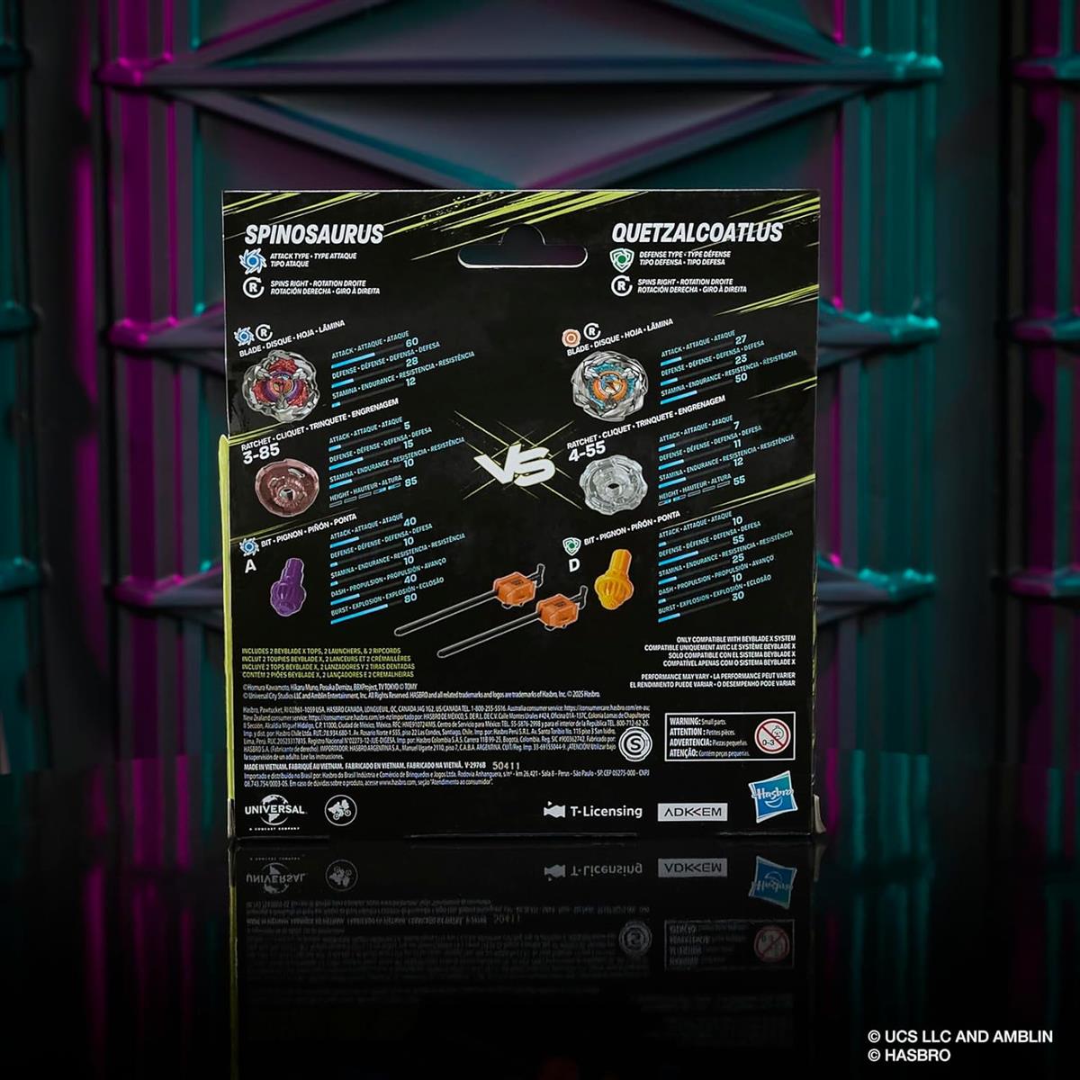 Hasbro Beyblade X Jurassic World Collab Spinosaurus vs. Quetzalcoatlus Multipack Set