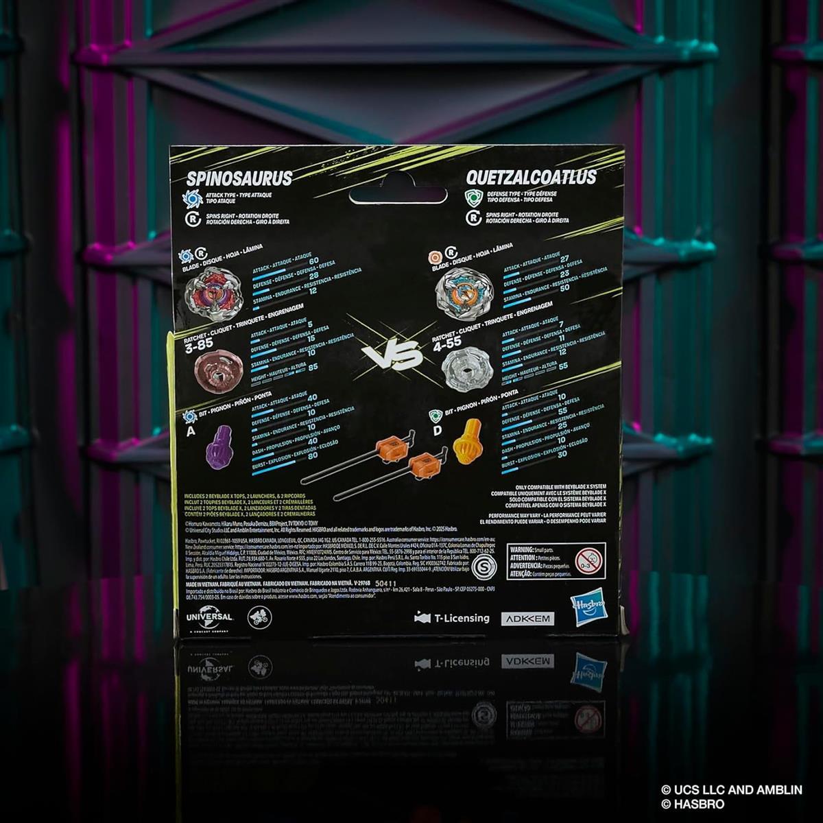 Hasbro Beyblade X Jurassic World Collab Spinosaurus vs. Quetzalcoatlus Multipack Set
