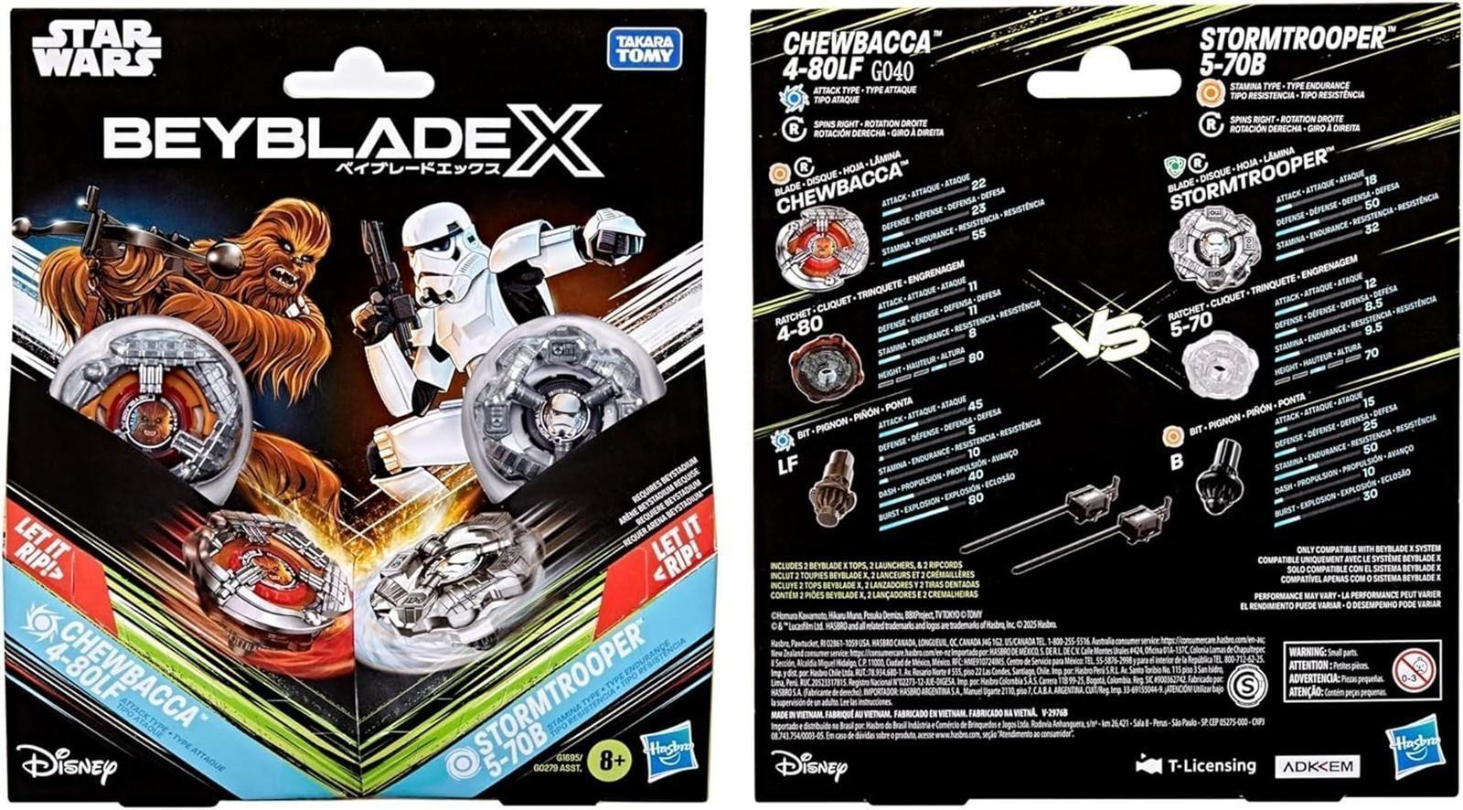 Hasbro Beyblade X und Star Wars Collab, Chewbacca 4-80LF vs. Sturmtruppler 5-70B