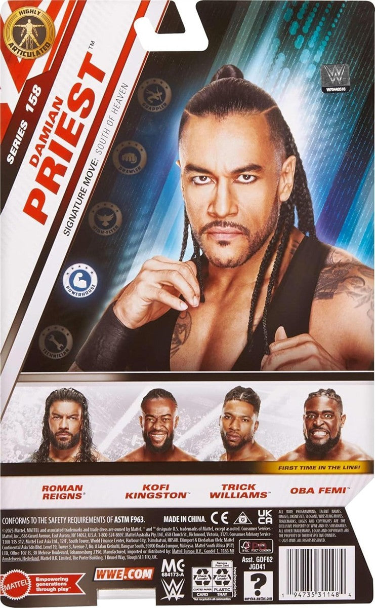 Mattel WWE Actionfiguren und Zubehörteile, ca. 15 cm große Superstar-Sammelfiguren mit 14 Bewegungspunkten und lebensechtem Aussehen (Stile können abweichen), JGD41