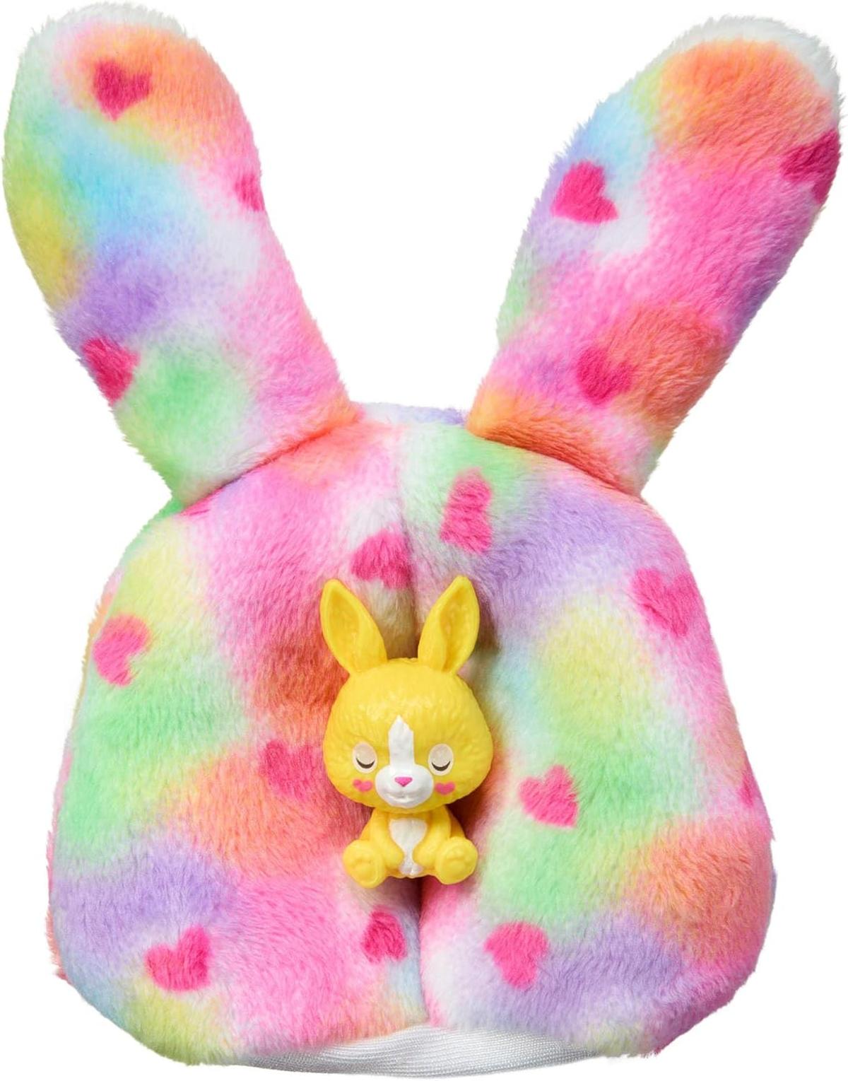 Barbie Cutie Reveal Puppe und Accessoires, Batik-Häschen-Plüschkostüm und 10 Überraschungen mit Farbwechsel, Color Dream-Reihe, HRK38