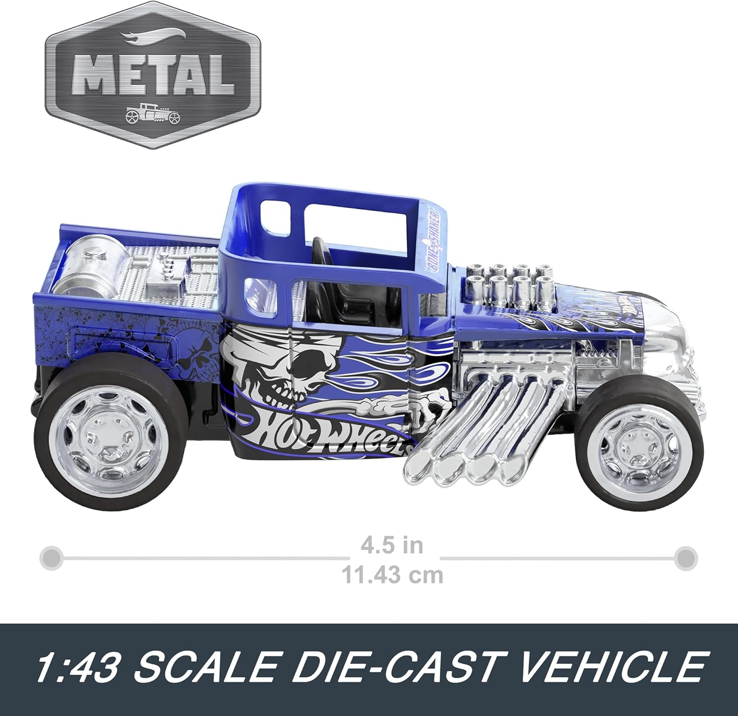 Hot Wheels Pull-Back Speeders Spielzeugauto im Maßstab 1:43, Auto zum Zurückziehen und Loslassen, mit Rolomatic-Motor oder Tür, Kofferraum oder Motorhaube zum Öffnen, Modelle können variieren, HPR70