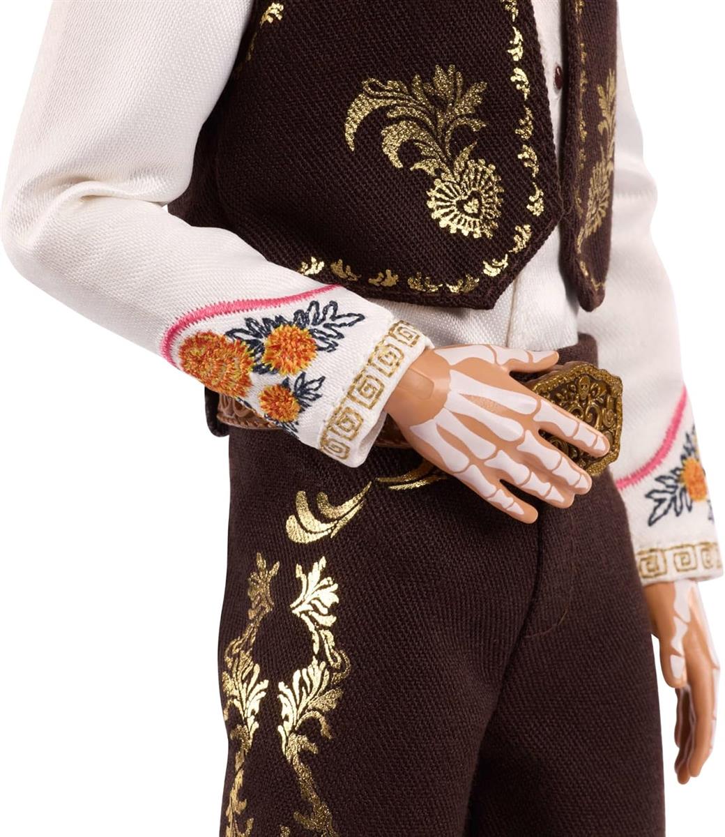 Barbie Signature Puppe, Día De Muertos 2025, Sammelfigur mit cremefarbenem Hemd, schwarzer Weste und Hose, Sombrero und Calavera-Gesichtsbemalung, JBJ06