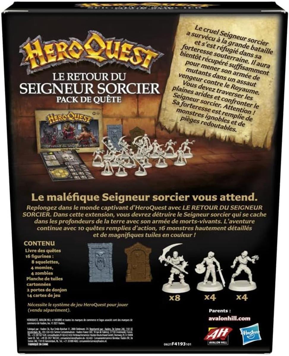 Avalon Hill HeroQuest, Erweiterung Der Rückkehr des Herr Hexer, ab 14 Jahren, HeroQuest Spielsystem erforderlich, F4193801, Mehrfarbig, one Size