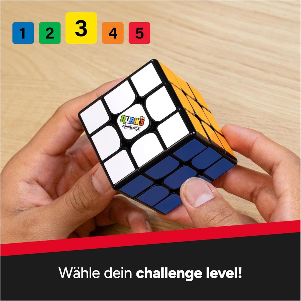 Rubik's ConnectedX - elektronischer 3x3 Cube für Einsteiger und Profis, Bluetooth-Verbinung zur App, die beim Lösen hilft, Spiele und Challenges enthält, ab 8 Jahren