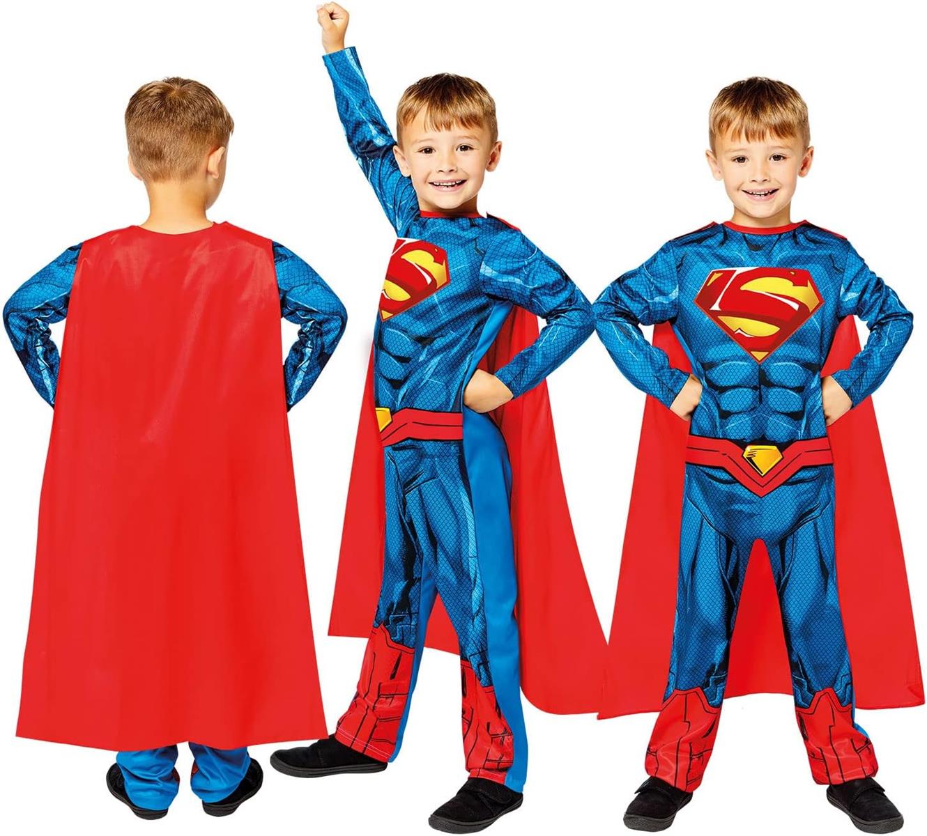 amscan offizielles Superman Kostüm für Kinder 8-10 Jahre Größe 134