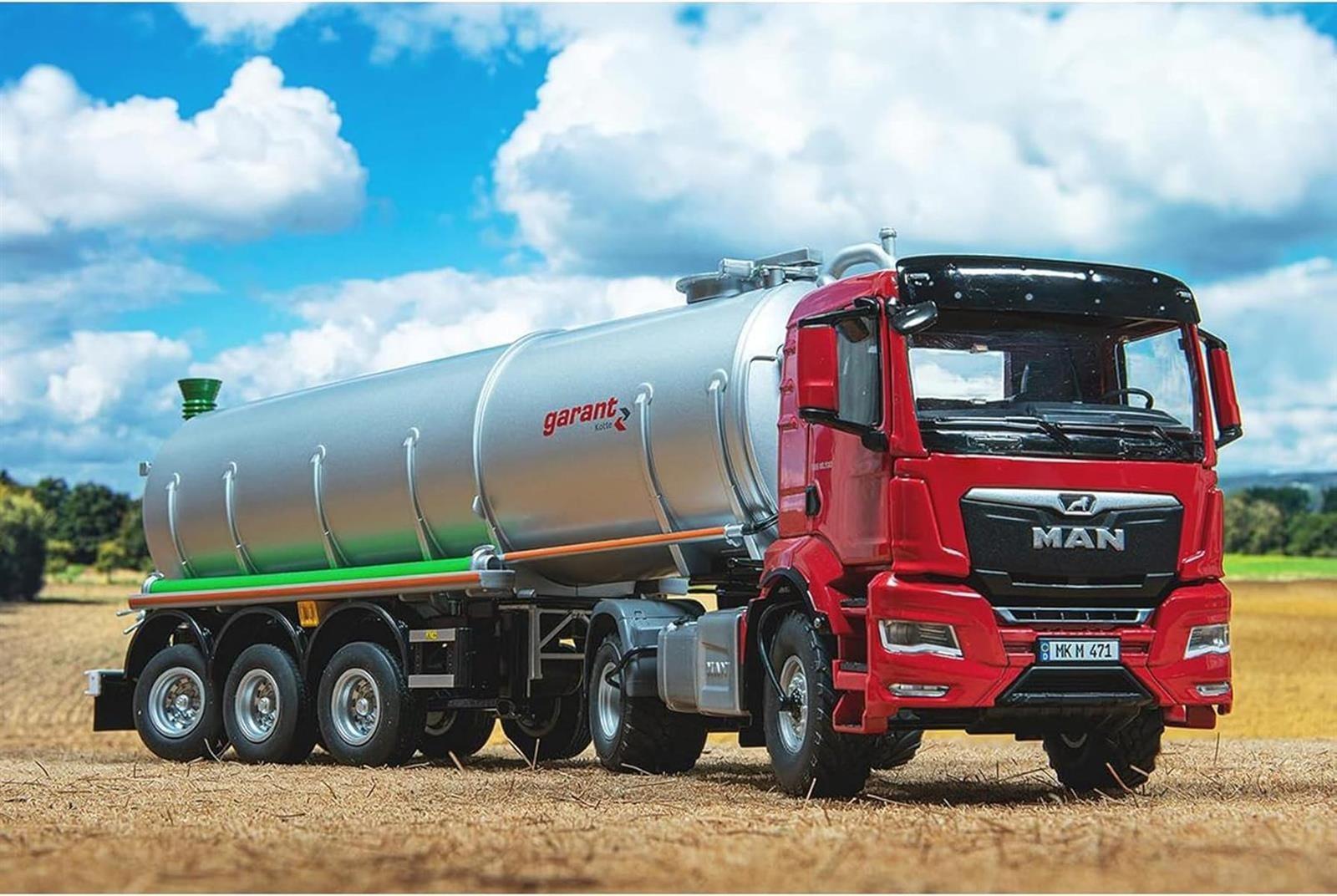 WIKING 077650 MAN TGS 18.510 4x4 BL 2-Achs Zugmaschine, Modell-Lkw, 1:32, Metall/Kunststoff, Ab 14 Jahre, Viele Funktionen, Inkl. Reifendruck-Regelanlage, Schwenkbarer Kühlergrill, rot
