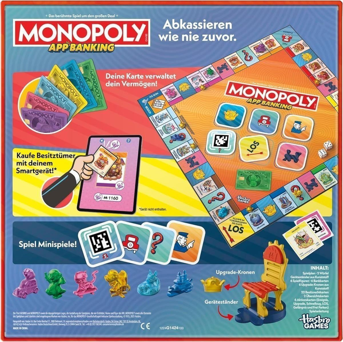 Monopoly App Banking Brettspiel - Deutsche Fassung, Moderne Version des Klassikers, elektronisches Spiel für Kinder ab 8 Jahren, für 2 bis 6 Spieler