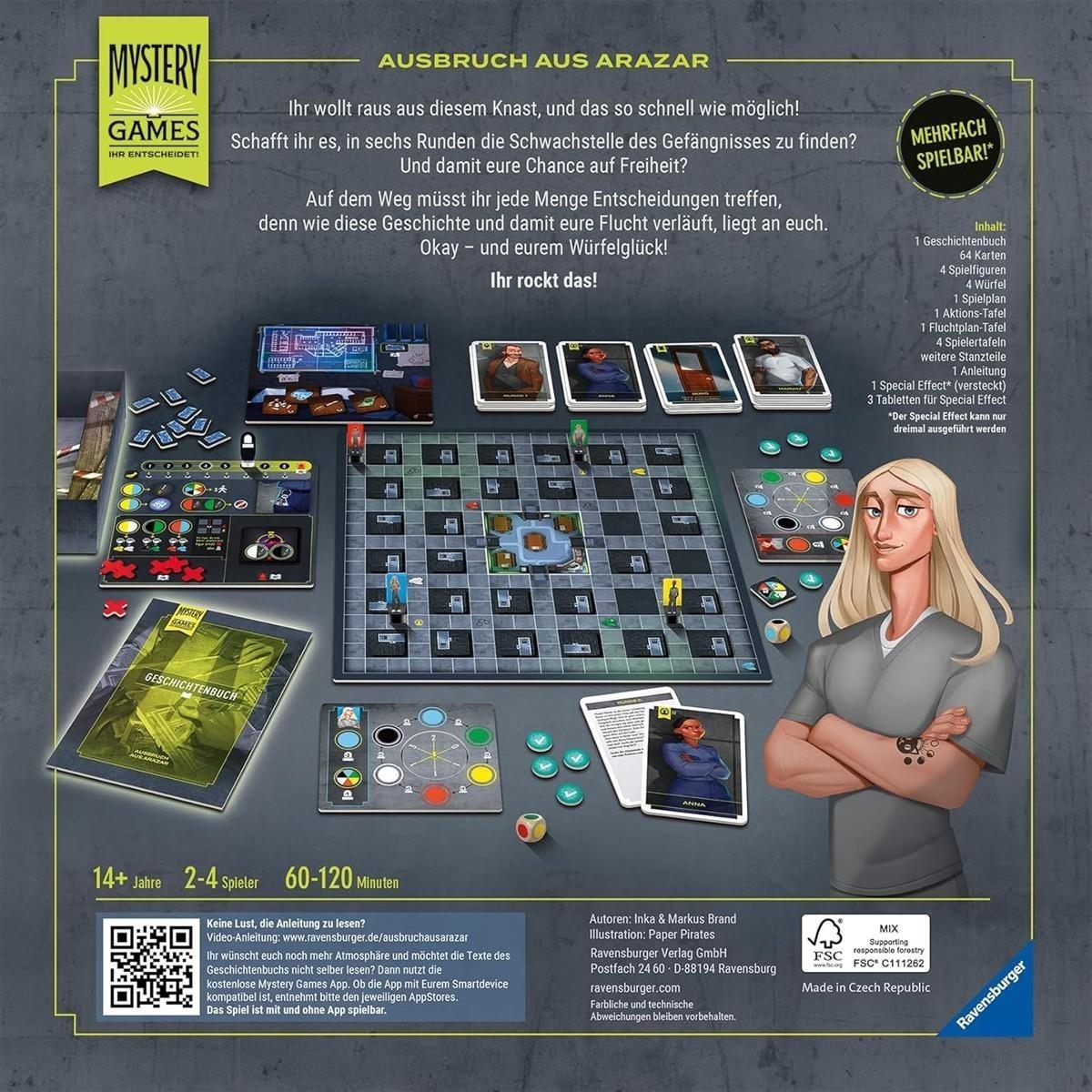 Ravensburger Familienspiel 27365 - Mystery Games: Der Ausbruch aus Arazar - Storytelling- und Erlebnisspiel für 2-4 Spieler ab 14 Jahren