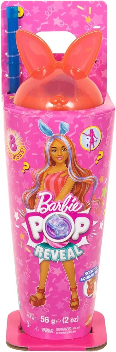 Barbie Pop-Reveal-Set aus Puppe und Accessoires, Shakes-Serie, duftende süße Kätzchen-Modepuppe & Haustier, mit 8 Überraschungen inklusive Farbwechsel, JCN87