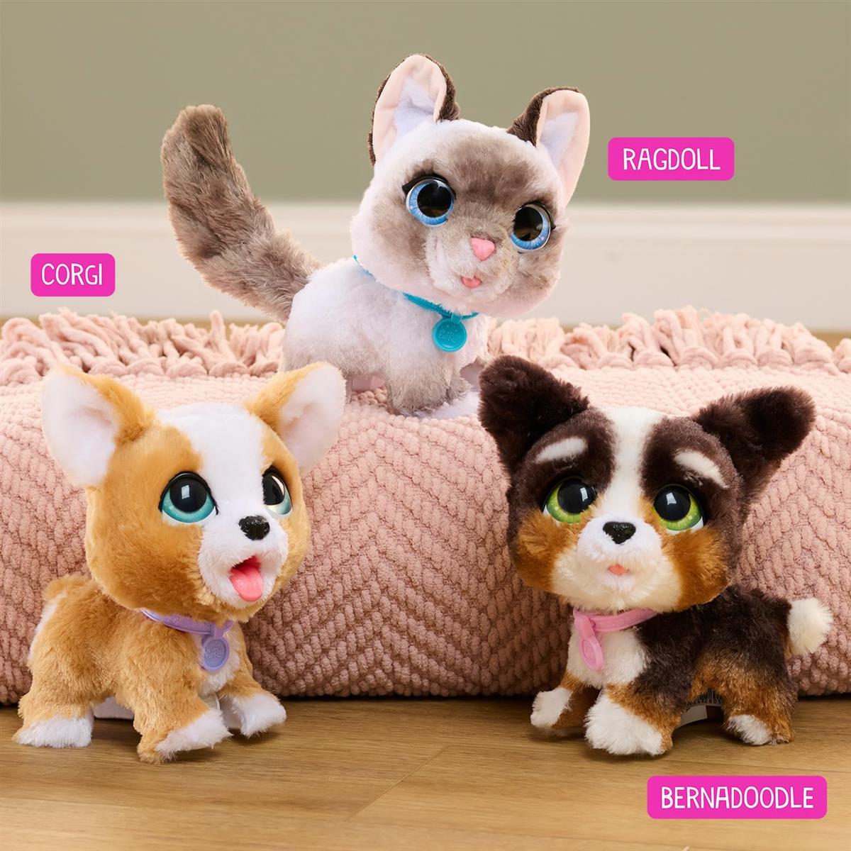 Just Play furReal Poop-A-Lots Corgi interaktives Spielzeug, 20 cm groß, hüpfender Plüschwelpe, 14-teilig, Kinderspielzeug ab 4 Jahren, 22.86