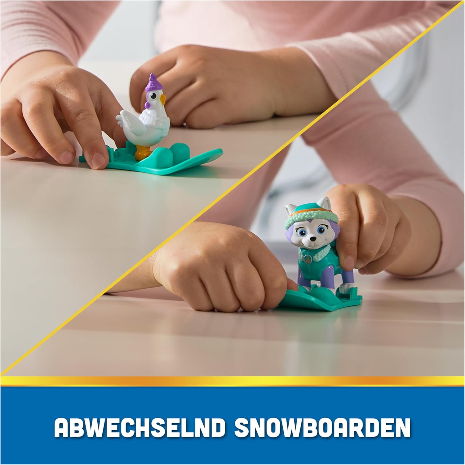 Spin Master PAW Patrol – Schneemobil mit Everest-Figur, Snowboard und Henrietta-Figur (Deluxe Fahrzeug), Spielzeug für Kinder ab 3 Jahren