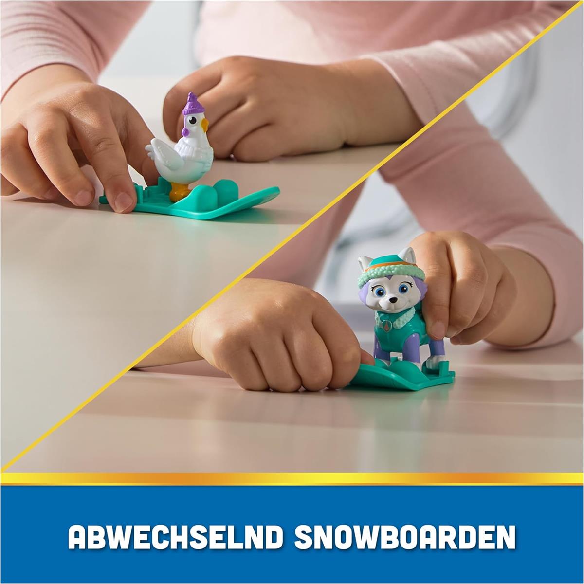 Spin Master PAW Patrol – Schneemobil mit Everest-Figur, Snowboard und Henrietta-Figur (Deluxe Fahrzeug), Spielzeug für Kinder ab 3 Jahren