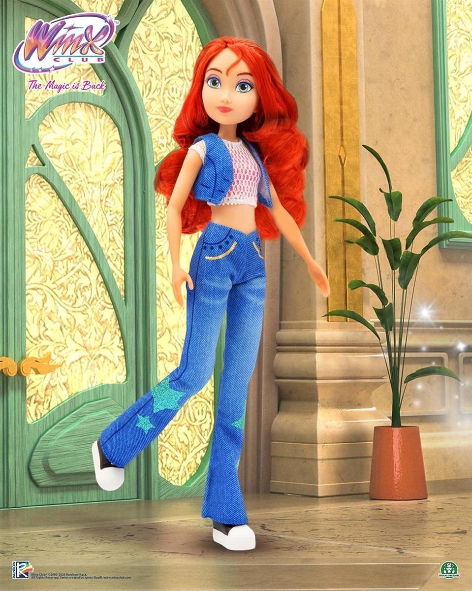 Winx Iconic Puppe – Bloom, 27 cm, bewegliche Gelenke, rotes Haar, ikonisches Outfit – offizielles Winx Club Spielzeug für Mädchen ab 4 Jahren