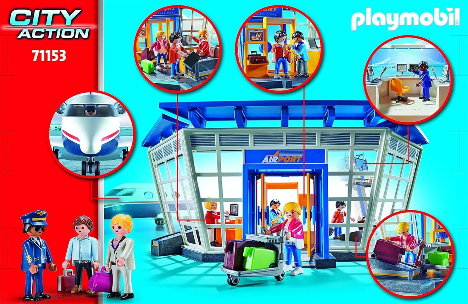 PLAYMOBIL City Action 71153 Flughafen mit Flugzeug und Tower