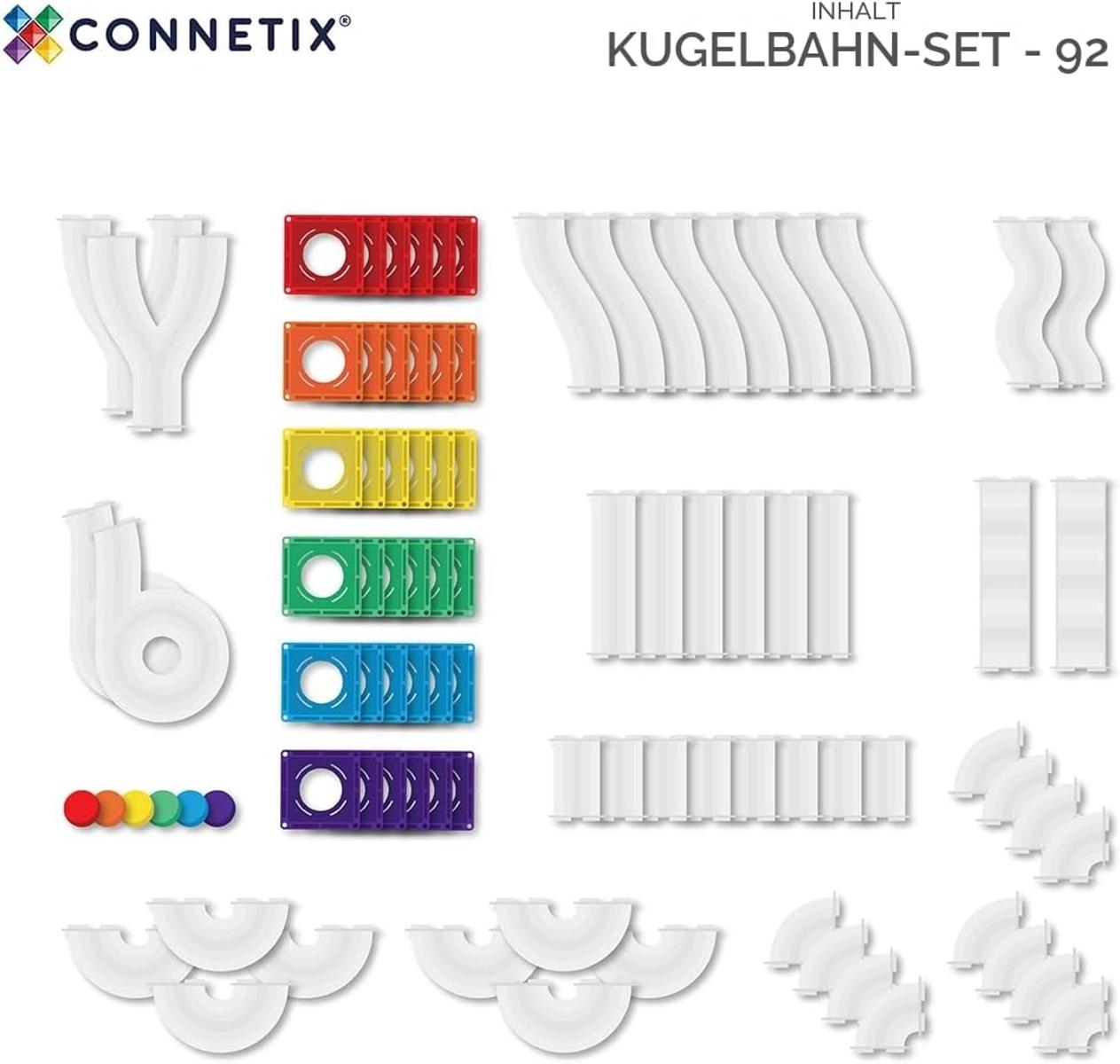 CONNETIX Magnetbausteine Regenbogen Ball Run Packen 92 Stück ab 3 Jahre