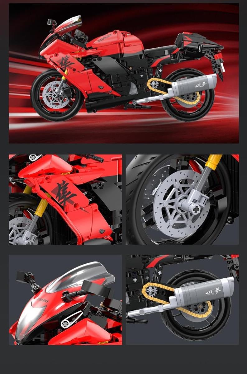 CADA Suzuki Hayabusa – 1043 Teile – Motorrad im Maßstab 1:6 – (DeQuBe 927DE64051)