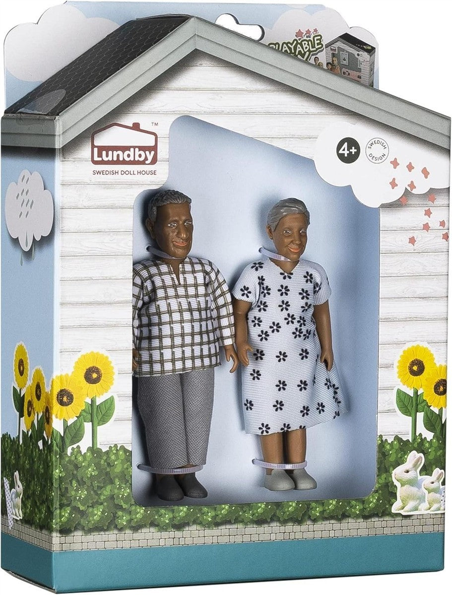 Lundby Puppenhaus Großeltern-Set – Nikki Puppenfiguren (2 Stück) für Kinder ab 3 Jahren – Hochwertiges Zubehör für Puppenhaus