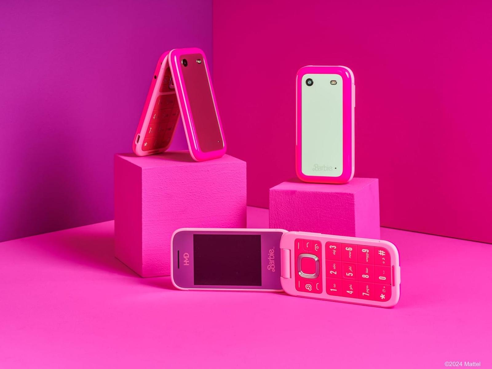 HMD kompatibel mit Barbie Phone Flip Klapphandy (2,8" Display, 0,3 MP Kamera, 64/128 MB, 1450 mAh, 4G) Power Pink