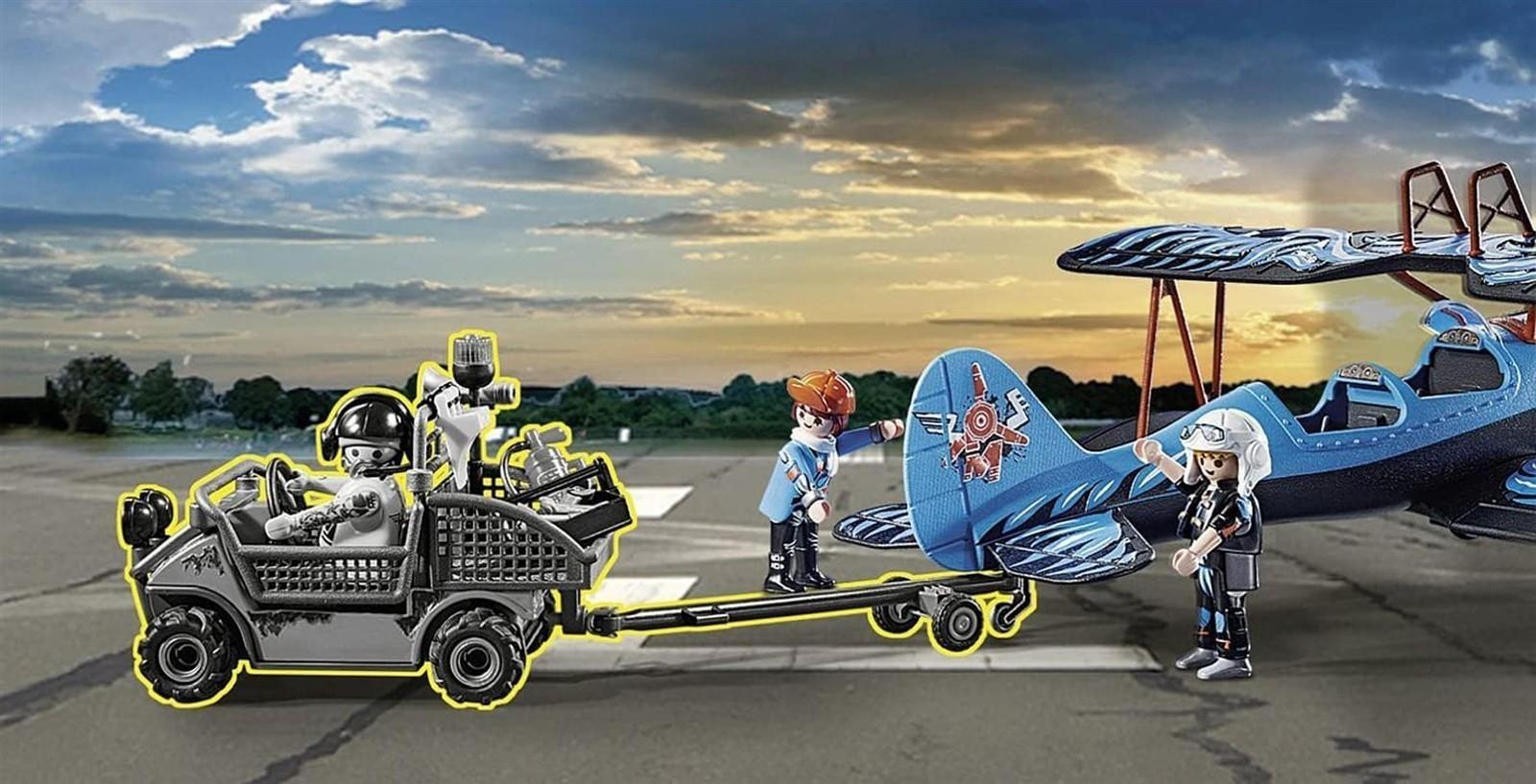 PLAYMOBIL Air Stuntshow 70831 Doppeldecker Phönix, Spielzeug-Flugzeug mit Motorgeräuschen, Spielzeug für Kinder ab 5 Jahren