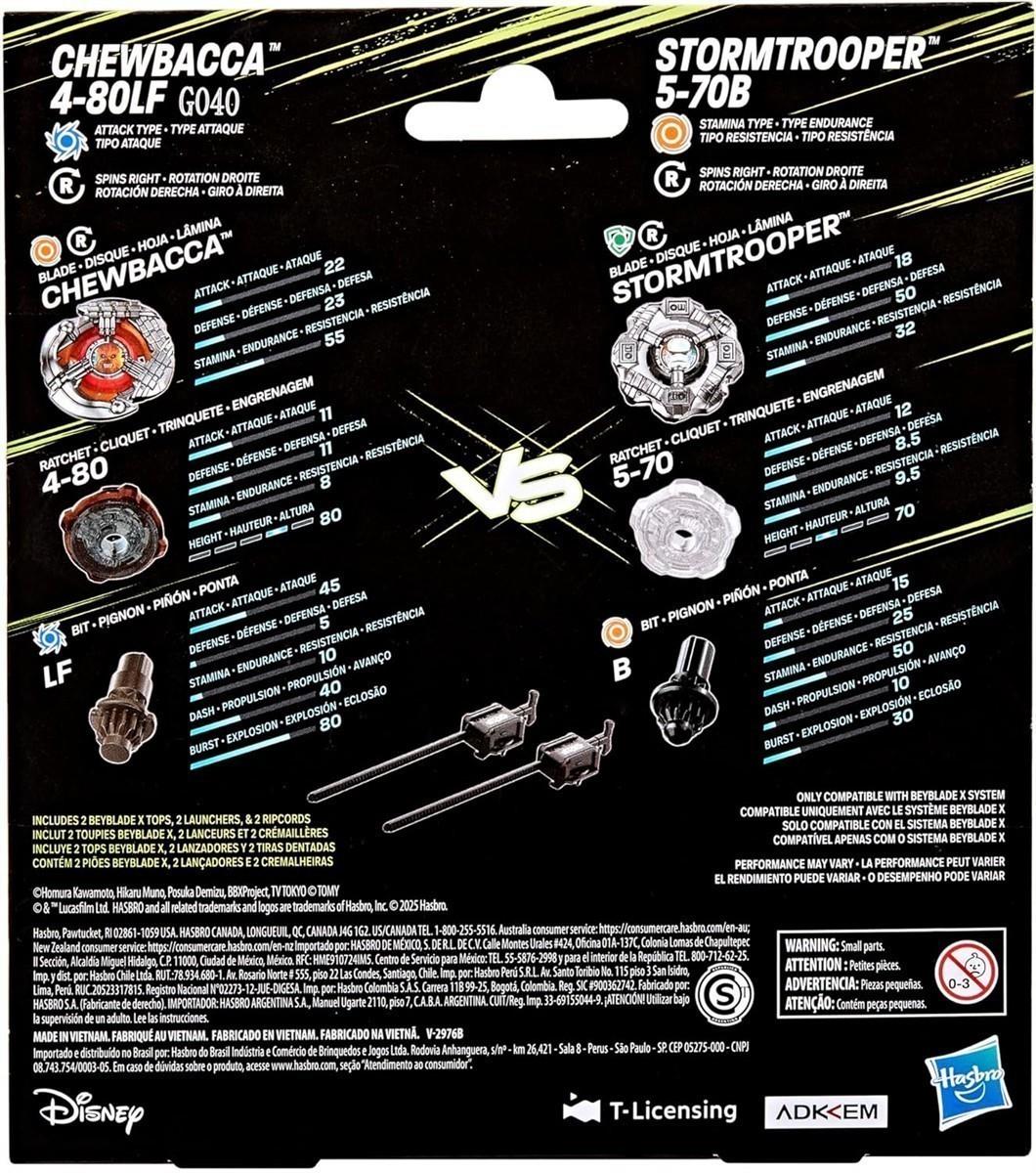 Hasbro Beyblade X und Star Wars Collab, Chewbacca 4-80LF vs. Sturmtruppler 5-70B