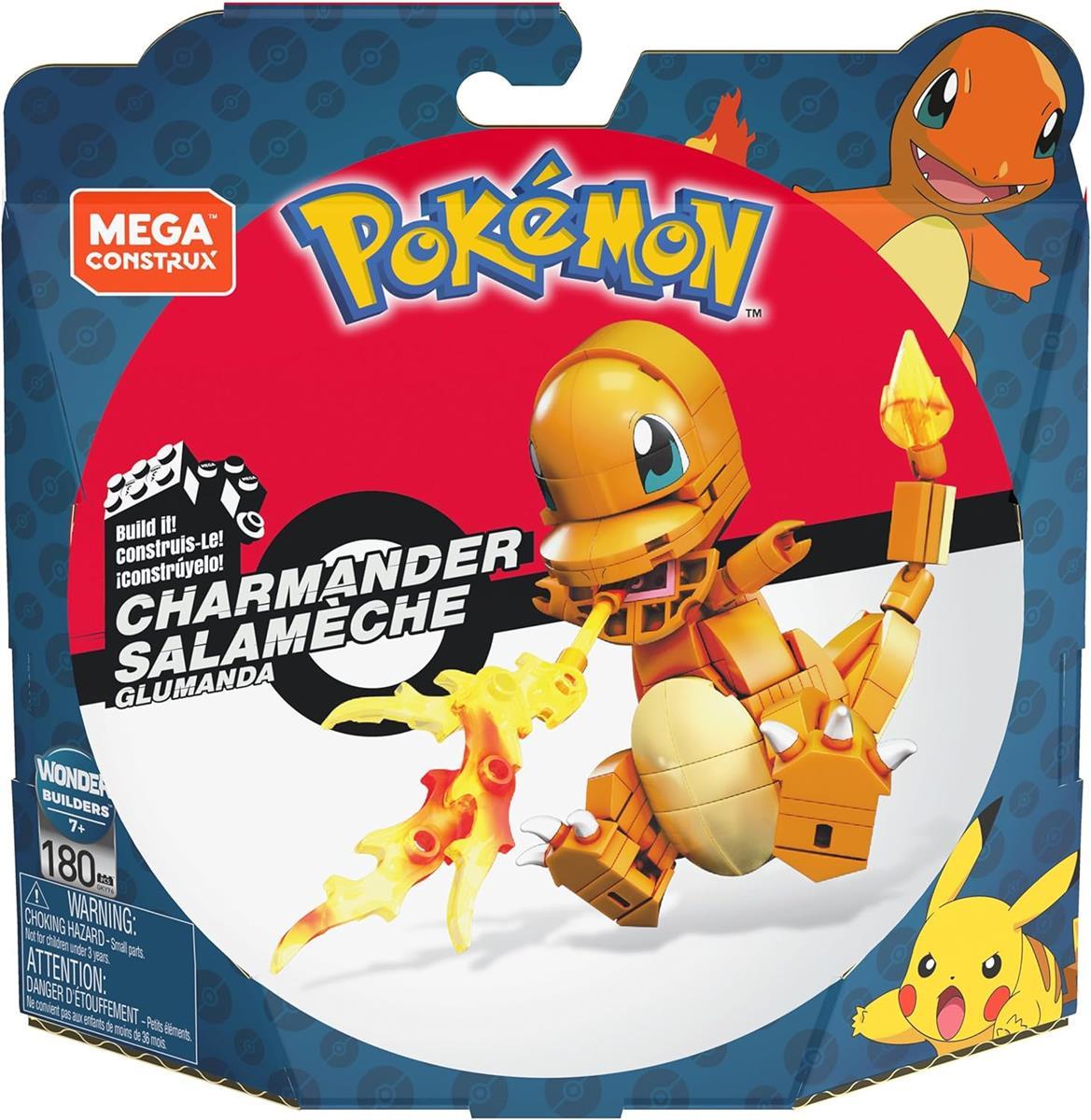 MEGA POKÉMON - detailgetreue und feuerspeiende Glumanda-Figur zum Zusammenbauen, Bauspielzeug für Kinder ab 6 Jahren, GKY96