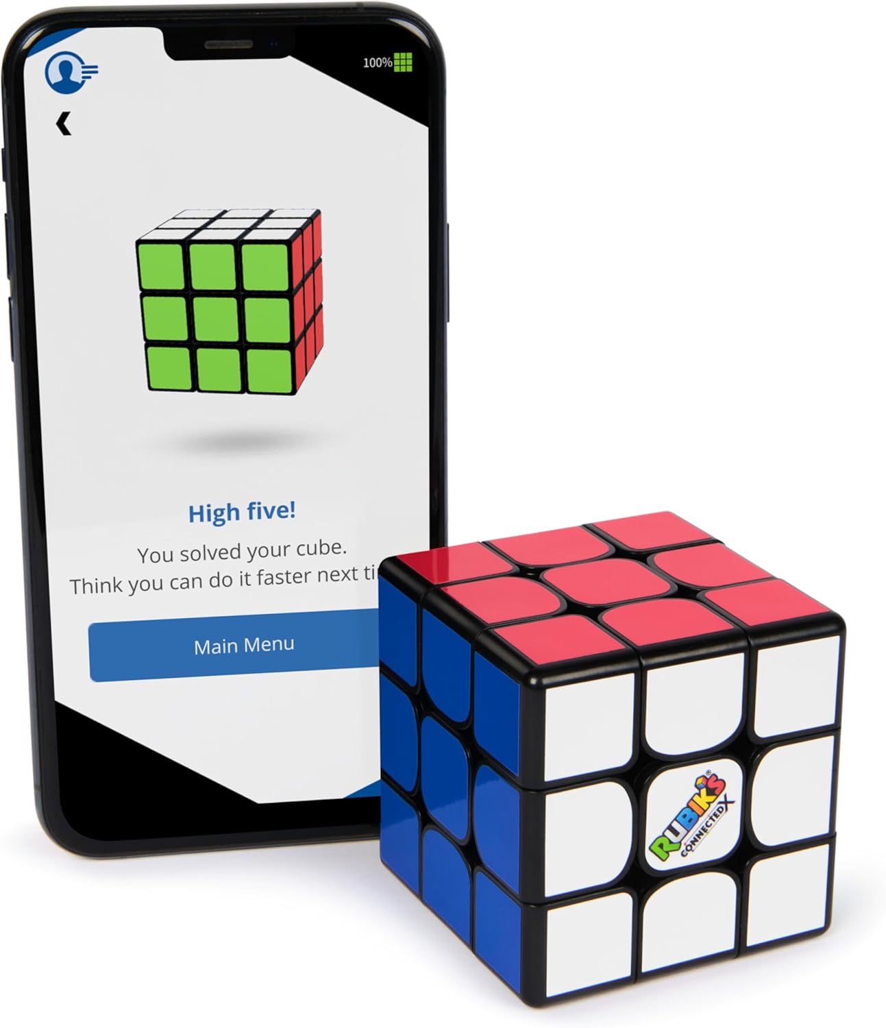 Rubik's ConnectedX - elektronischer 3x3 Cube für Einsteiger und Profis, Bluetooth-Verbinung zur App, die beim Lösen hilft, Spiele und Challenges enthält, ab 8 Jahren