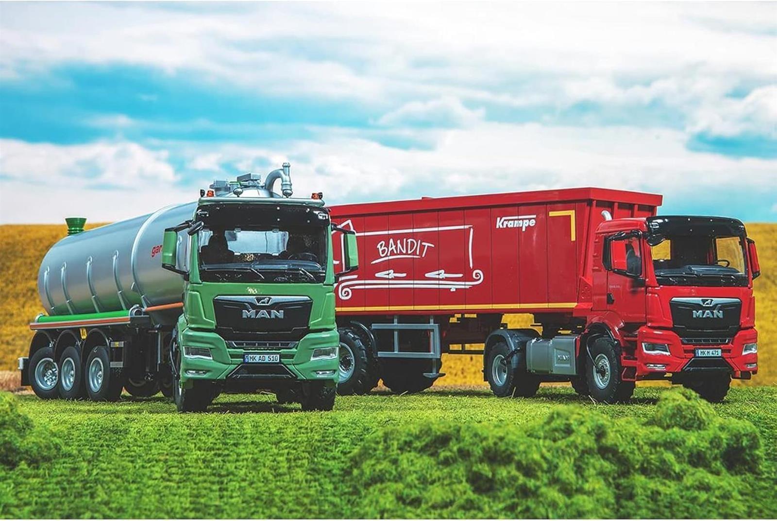 WIKING 077650 MAN TGS 18.510 4x4 BL 2-Achs Zugmaschine, Modell-Lkw, 1:32, Metall/Kunststoff, Ab 14 Jahre, Viele Funktionen, Inkl. Reifendruck-Regelanlage, Schwenkbarer Kühlergrill, Grün (Ackerdiesel)