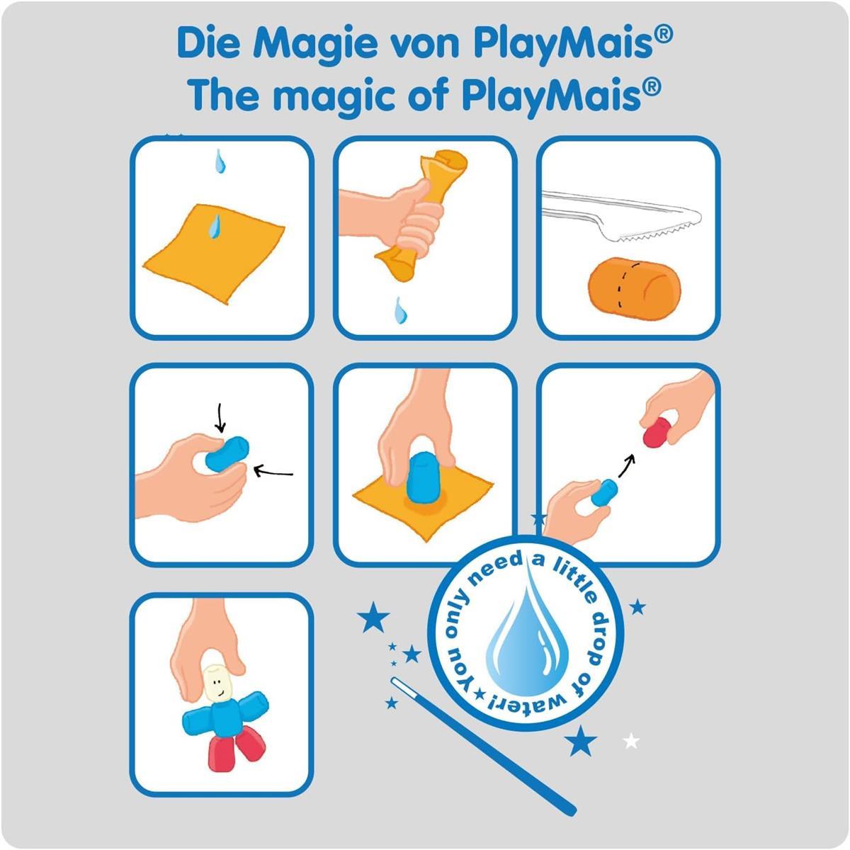 Playmais Basic Medium Bastel-Set für Kinder ab 3 Jahren | Über 300 Stück zum Basteln | Natürliches Spielzeug | Fördert Kreativität & Motorik | Geschenk für Mädchen & Jungen