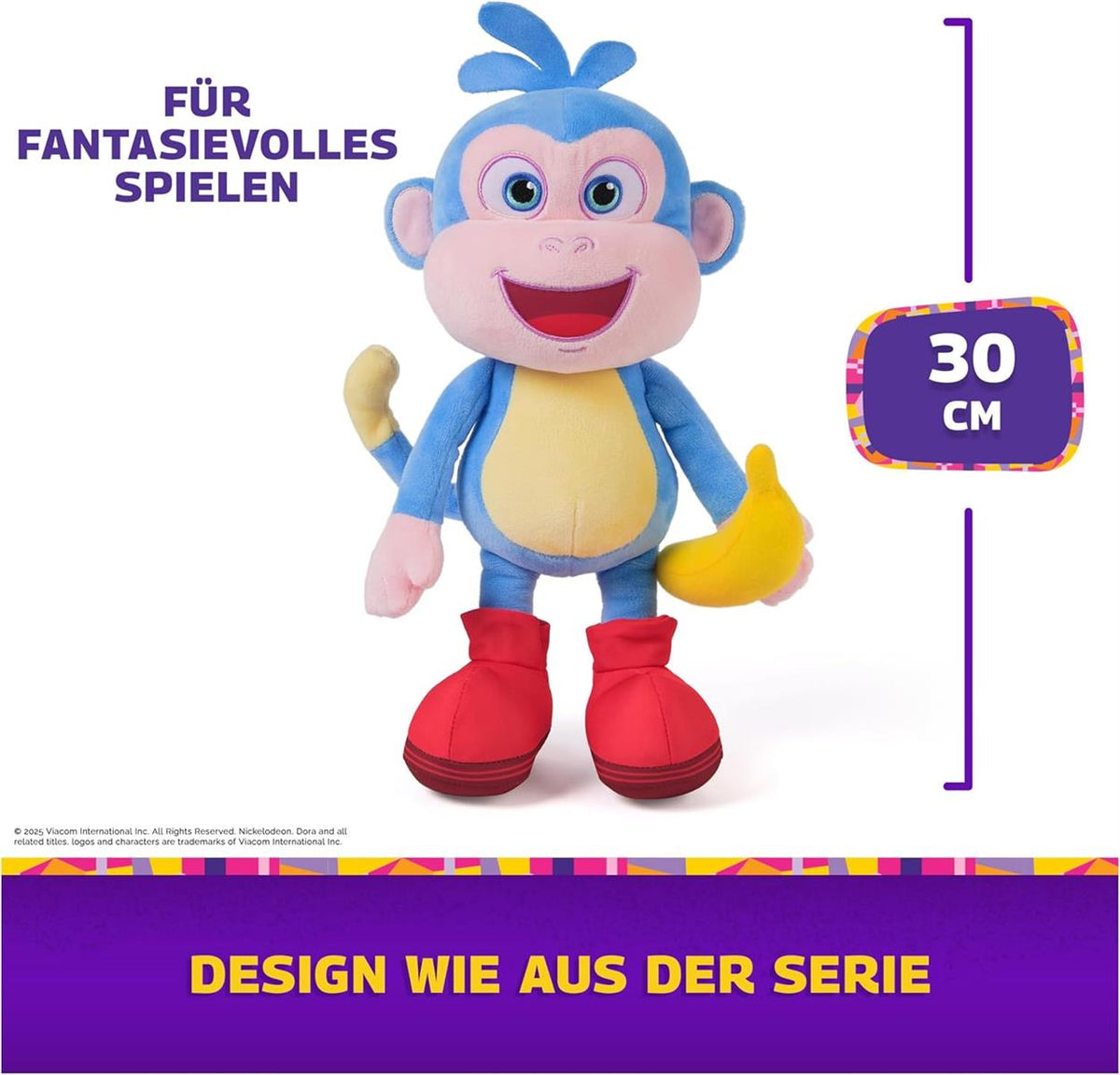 Dora Bananenfreund Boots - ca. 30 cm große, interaktive Plüschfigur zur beliebten TV-Serie mit 2 Liedern und 9 Sätzen, für fantasievolles Spielen, für Kinder ab 3 Jahren