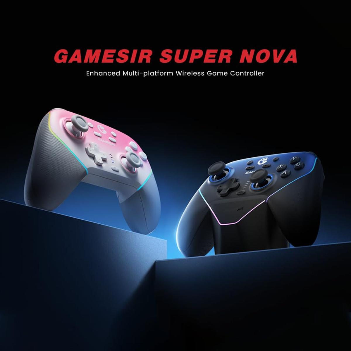 GameSir Super Nova kabelloser 1000Hz Controller mit Ladestation – Hall-Effekt-Sticks, verstellbare Trigger – Switch/Switch 2 Gyro, PC, Mobilgeräte – Nightfall Blue