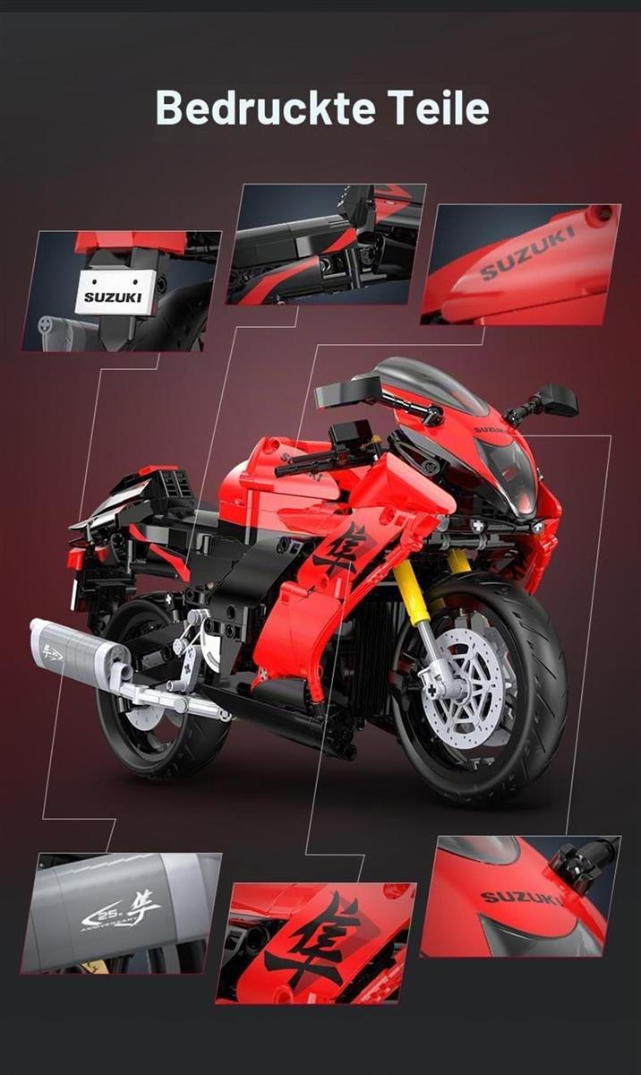 CADA Suzuki Hayabusa – 1043 Teile – Motorrad im Maßstab 1:6 – (DeQuBe 927DE64051)