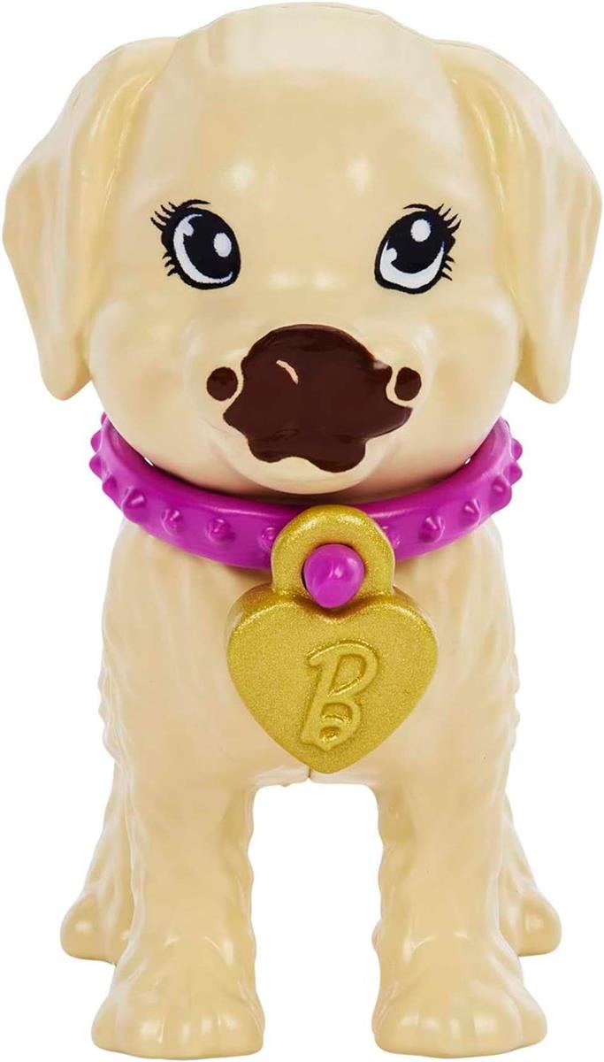 Barbie Welpenadoption Puppe und 2 Welpen mit Adoptionszertifikate Farbwechseleffekt Transportbox + Zubehör für Kinder ab 3 Jahren, HKD86