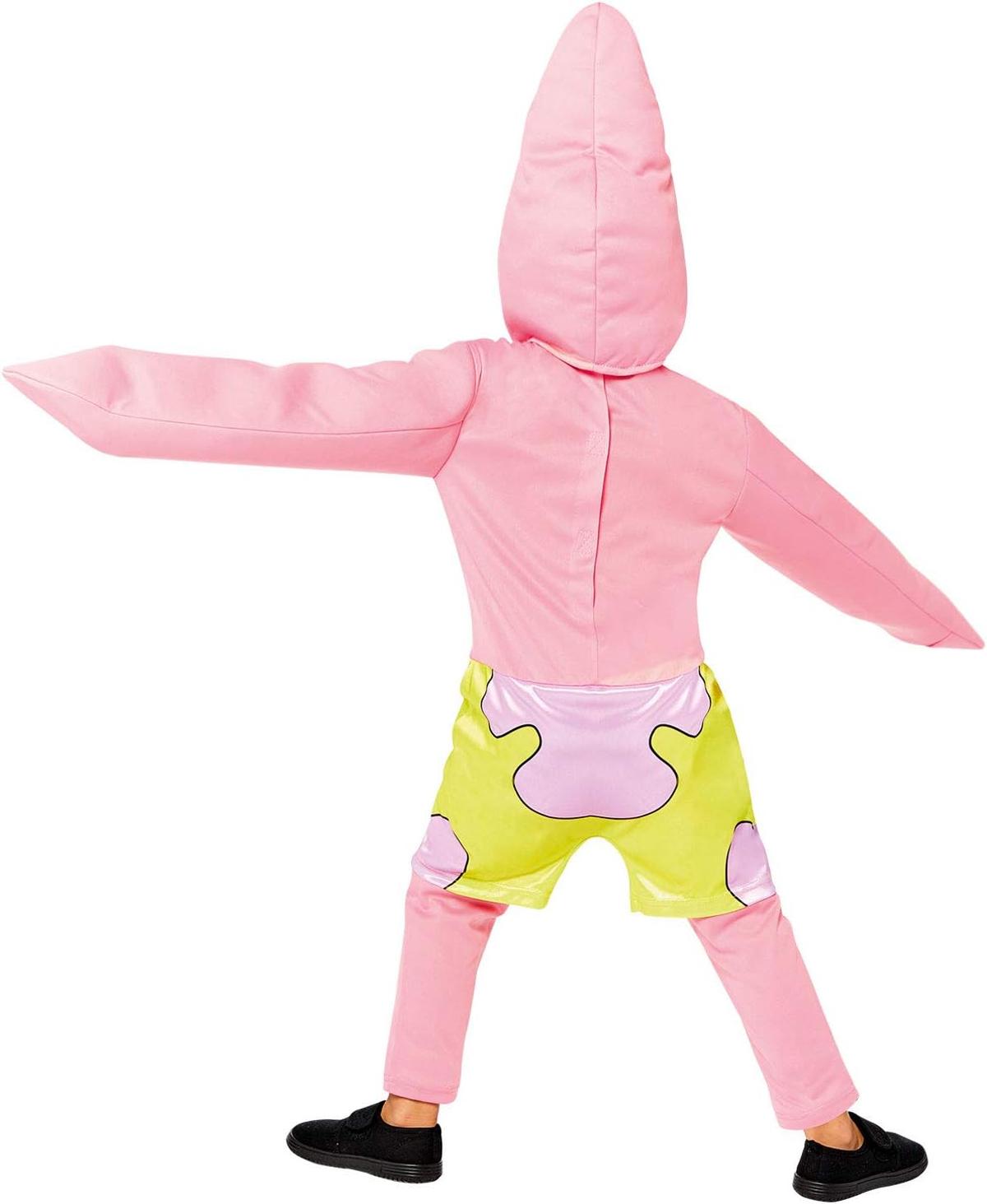 Amscan - Kinderkostüm Patrick, Overall mit bedruckten Shorts, Mütze, Spongebob, Seestern, Karneval, Motto-Party Größe 104