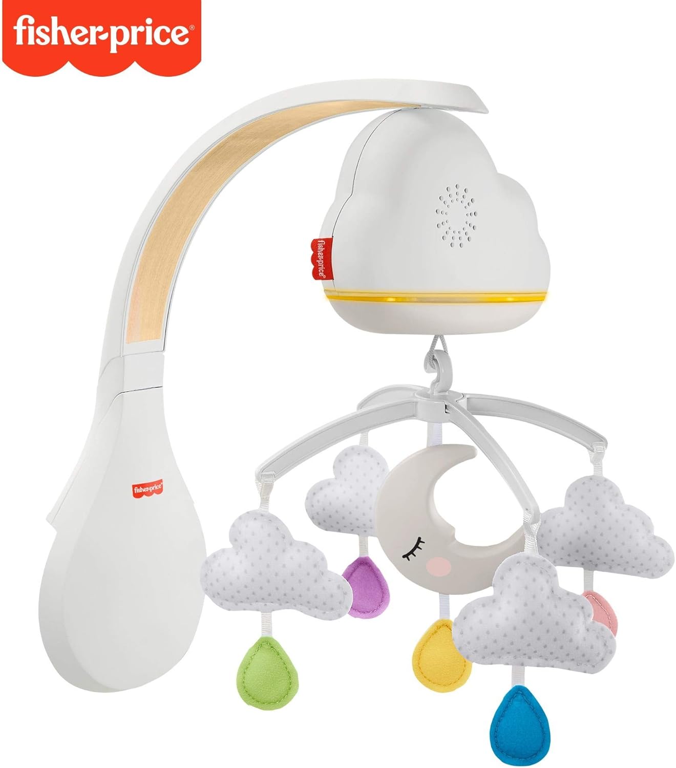 Fisher-Price, GRP99 Traumhaftes WolkenMobile und Spieluhr mit Geräuschsensor zur automatischen Aktivierung für Babys und Kleinkinder, bunt