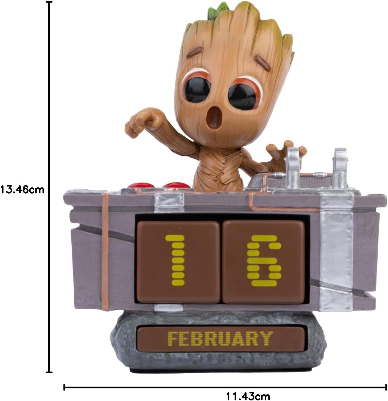 Grupo Erik Ewiger Kalender Marvel Groot Figur Death Button - 3D Kalender Tischkalender zum Aufstellen - Dauerkalender Offizieller Marvel Fanartikelt Büro Deko