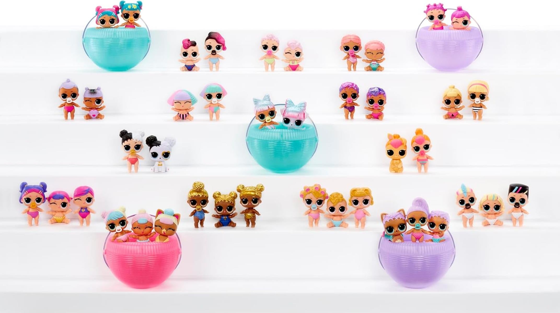 L.O.L. Surprise! Baby Bundle Surprise - Sammlerpuppen mit Baby-Thema - Zwillinge, Drillinge oder Haustiere Mit Einer Wasserüberraschung - 2 oder 3 Puppen Enthalten - Ideal für Mädchen ab 3 Jahren