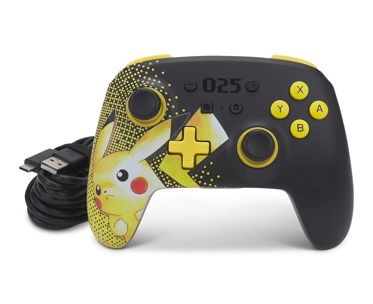 Kabelloser PowerA-Controller für Nintendo Switch - Pikachu 025, Nintendo Switch Lite, Gamepad, Spiele-Controller, Bluetooth-Controller, Aufladbar, Offiziell Lizenziert