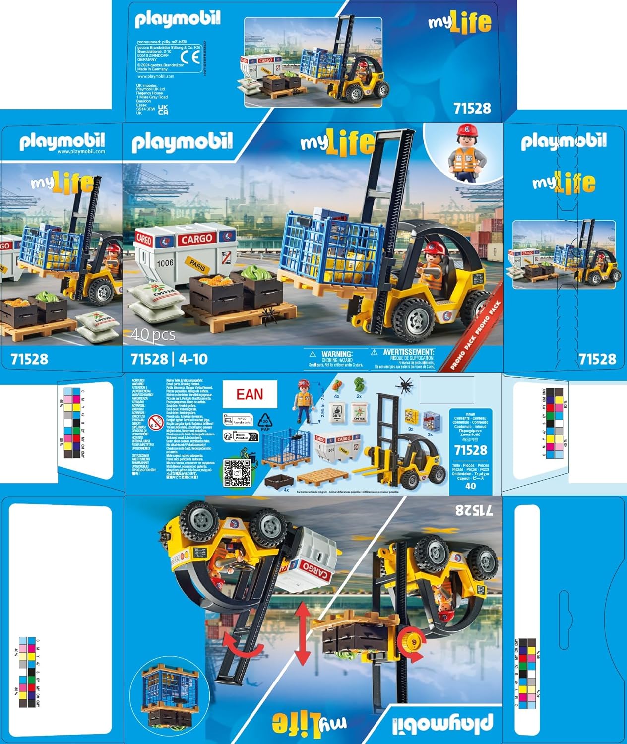 PLAYMOBIL MyLife 71528 Gabelstapler mit Fracht