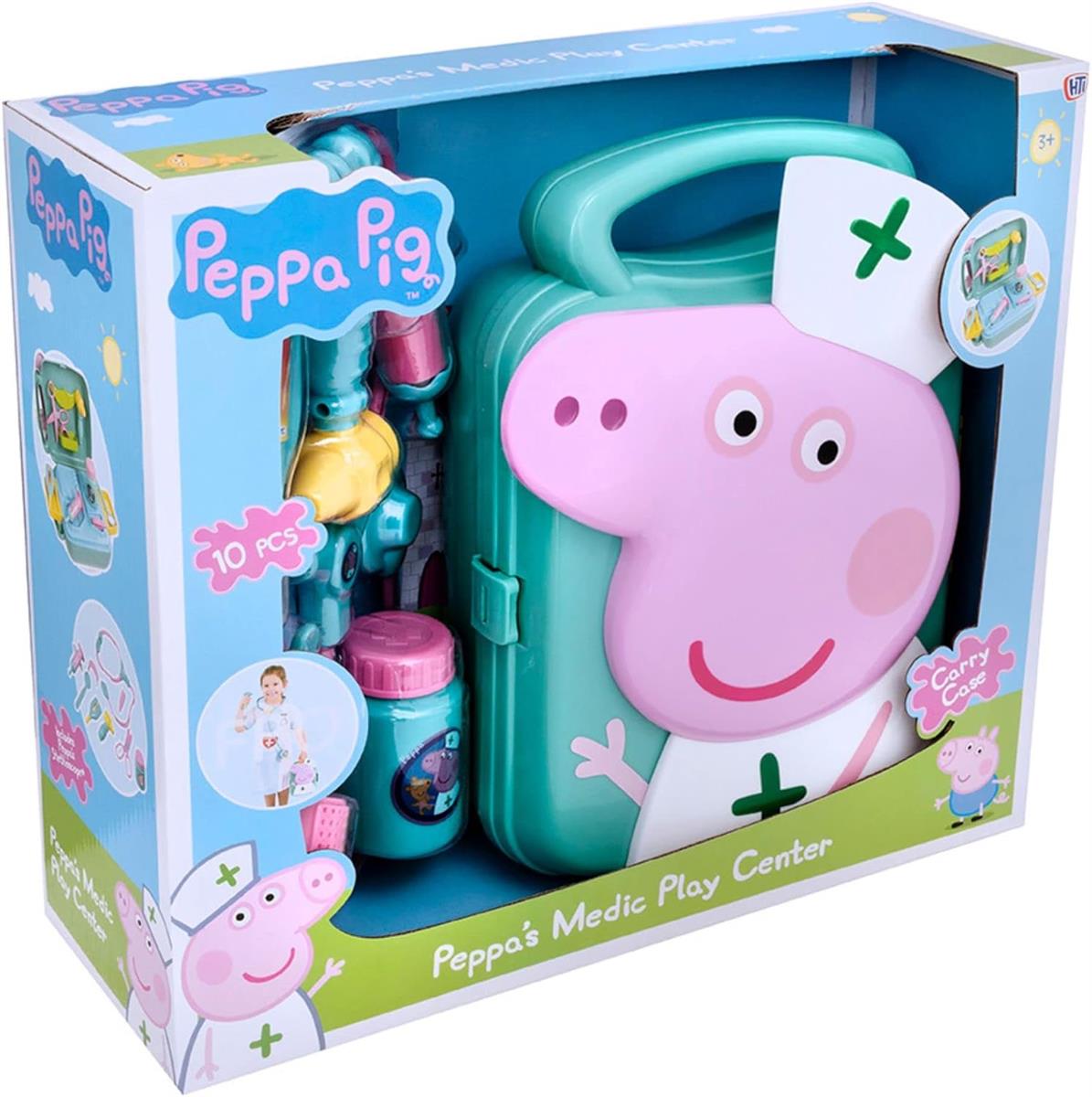 Peppa Wutz Arztkoffer Kinder | Tragekoffer, Enthält Stethoskop, Thermometer, Otoskop, Spritze & Mehr | Arztkoffer Kinder ab 3 Jahre