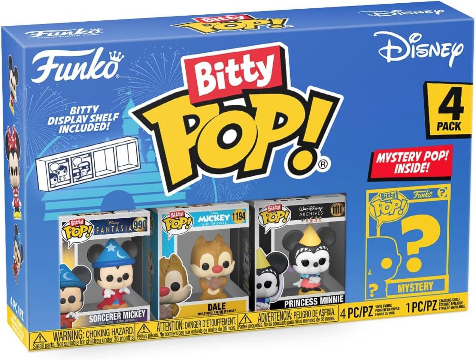Funko Bitty Pop! Disney - Sorcerer Mickey, Dale, Princess Minnie und eine Überraschungs-Mini-Figur - 0.9 Inch (2.2 cm) Sammlerstück Stapelbares Display-Regal Inklusive - Geschenkidee - Disney Fans