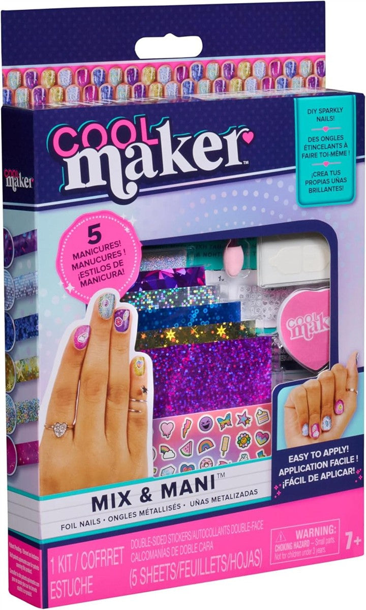 Cool MAKER Go Glam Foliennägel Set - mit 6 schimmernden Folien und Nagelaufklebern für 5 selbst designte Maniküren, für Kinder ab 7 Jahren