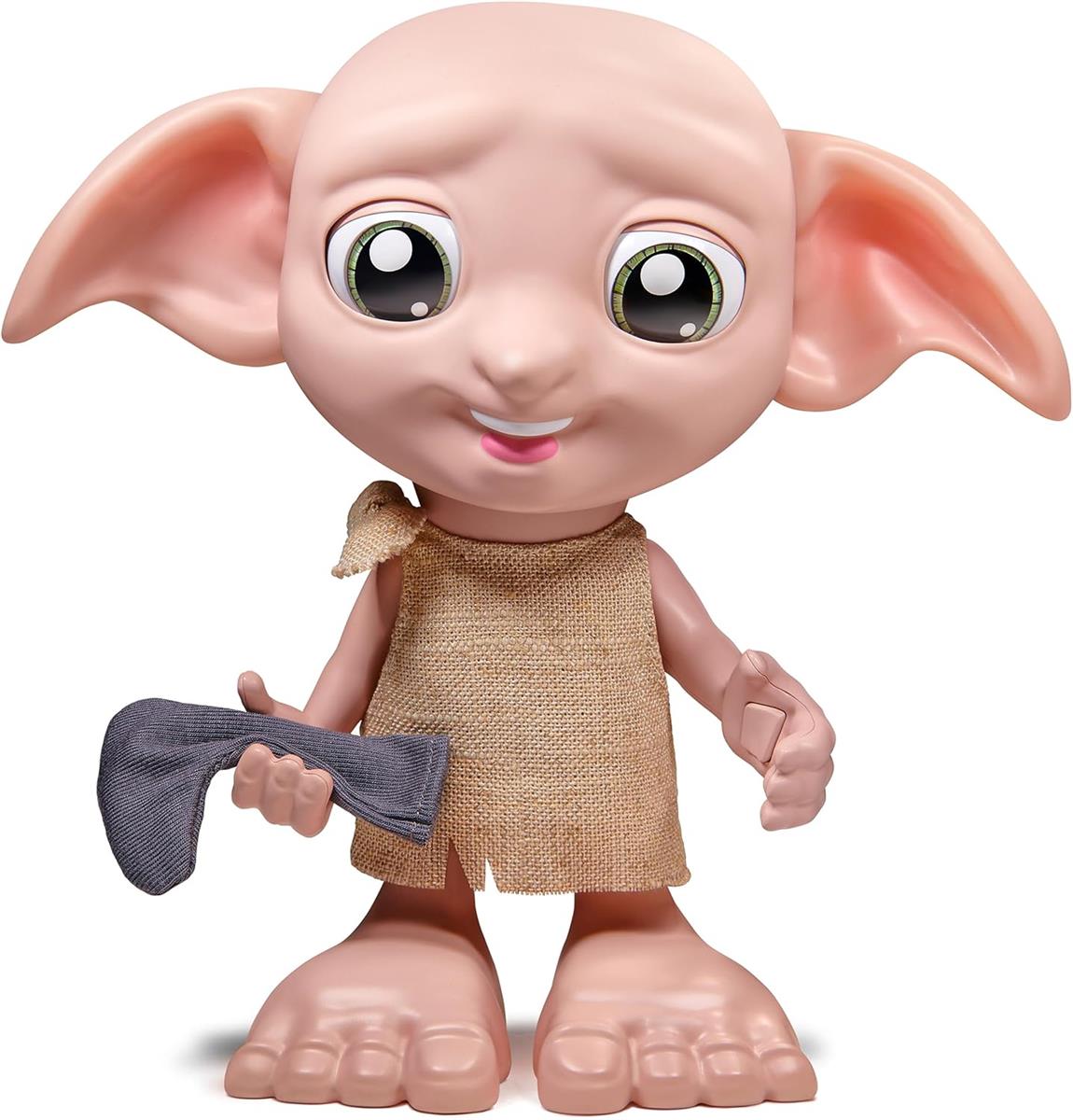 Wizarding World Harry Potter - Interaktiver Dobby Hauself Puppe mit über 30 Geräuschen, Sätzen und Bewegungen, Deutsch-Italienisch, Spielzeug für Kinder ab 6 Jahren, Fanartikel