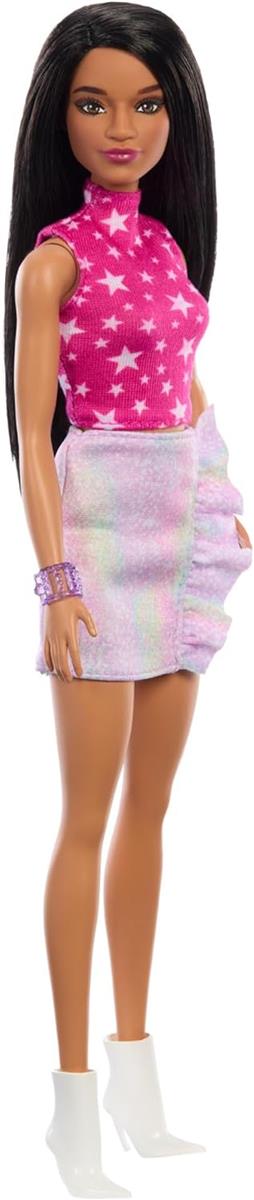 Mattel Barbie Fashionistas Puppe Nr. 215 mit schwarzem, glattem Haar HRH130