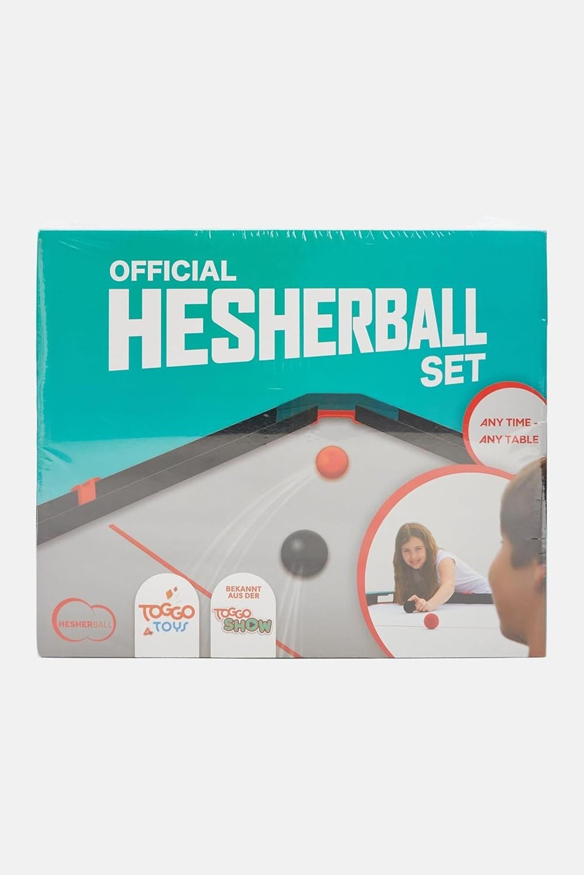 HesherBall Tischballspiel Funsportspiel Set im Display Bleu Pink 20 cm