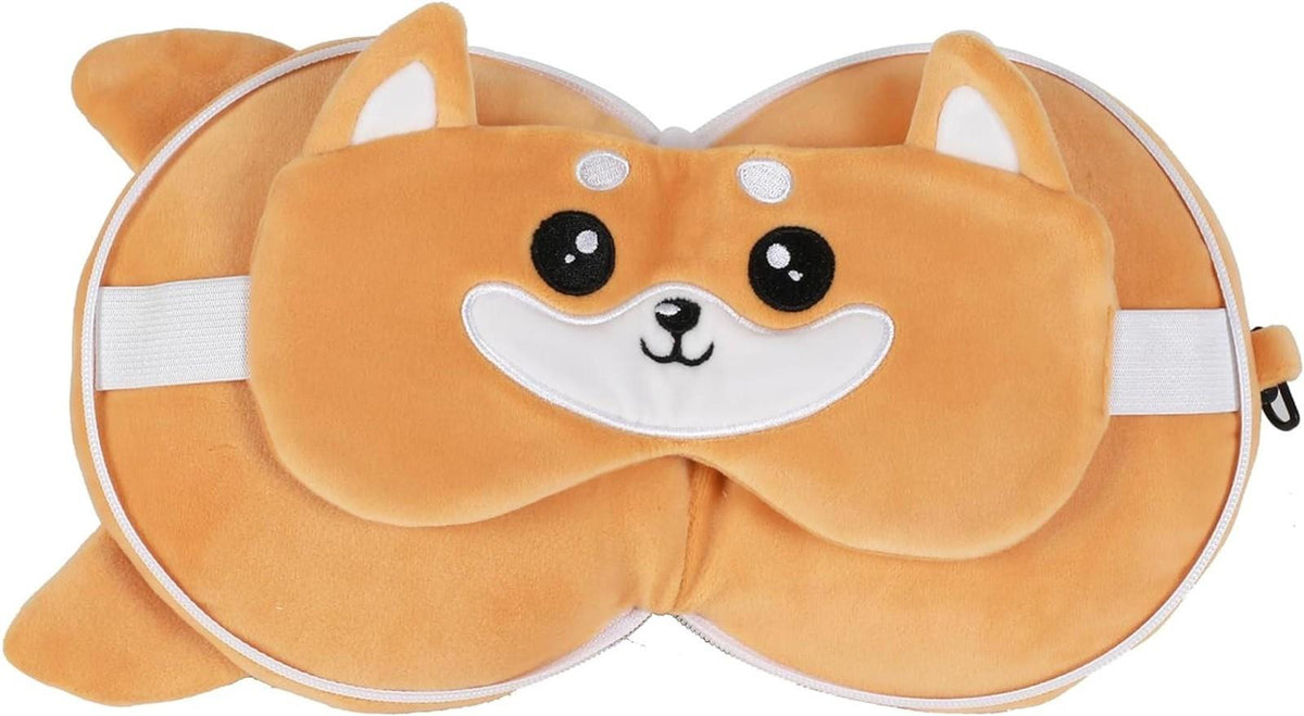 I-TOTAL® Kissen mit Schlafmaske verschließbares Kissen mit Haken Shiba