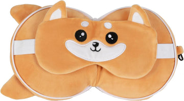 I-TOTAL® Kissen mit Schlafmaske, verschließbares Kissen mit Haken Shiba